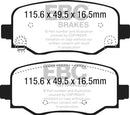 EBC 15+ Fiat 500X 1.4 Turbo Yellowstuff Rear Brake Pads-3