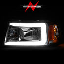 ANZO 2001-2011 Ford Ranger Crystal Headlights w/ Light Bar Chrome Housing-3