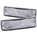 ANZO 1989-1995 Toyota Pickup Euro Parking Lights Chrome w/ Amber Reflector-2