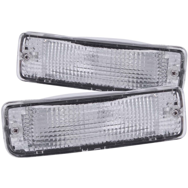 ANZO 1989-1995 Toyota Pickup Euro Parking Lights Chrome w/ Amber Reflector - 0