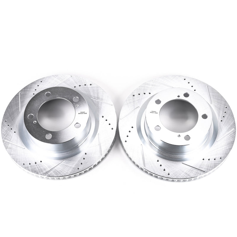 Power Stop 16-21 Toyota Land Cruiser Front Evolution Drilled & Slotted Rotors - Pair - 0