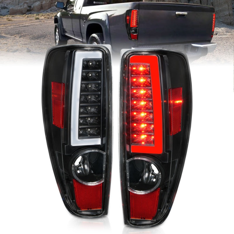 ANZO 2004-2012 Chevrolet Colorado/ GMC Canyon LED Tail Lights w/ Light Bar Black Housing - 0