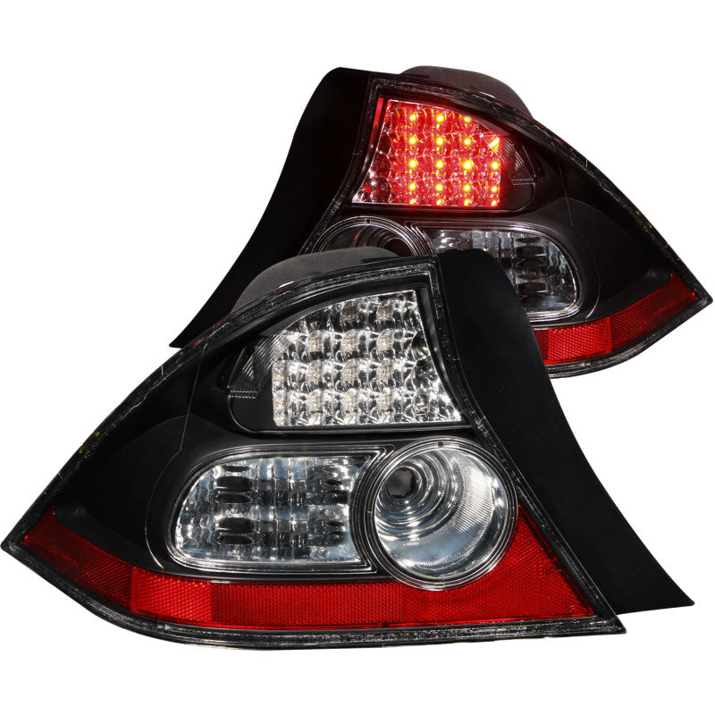 ANZO 2004-2005 Honda Civic LED Taillights Black - 0