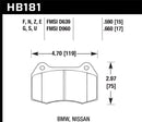 Hawk 94-97 BMW 840CI/850CI HPS Front Street Brake Pads-3