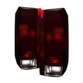 xTune Ford Bronco F150 F250 F350 F450 92-96 OE Style Tail Lights Red Smoked ALT-JH-FB92-OE-RSM - 0