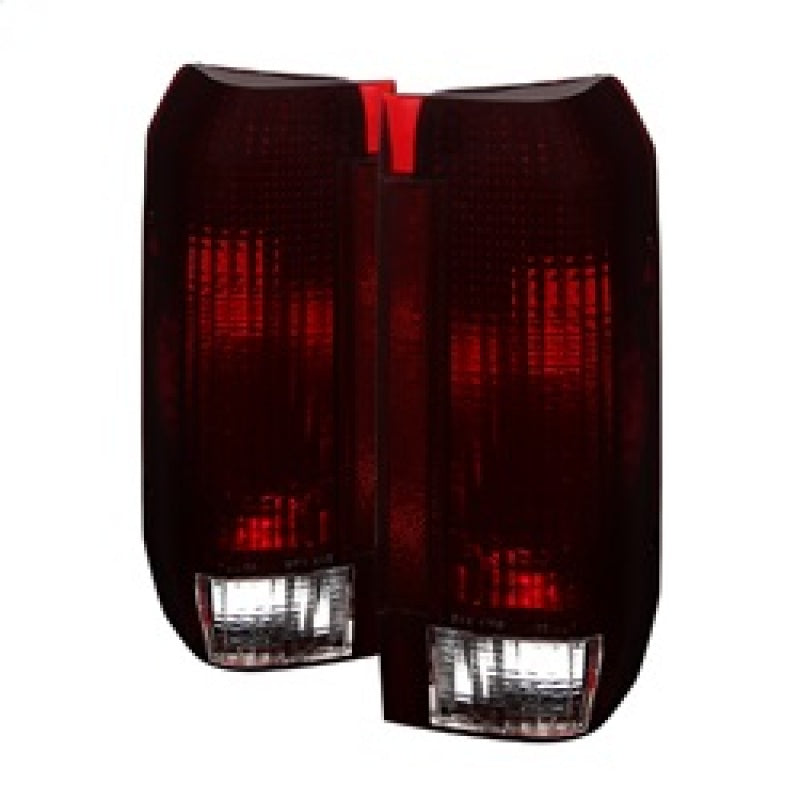 Xtune Ford Bronco F150 F250 F350 F450 92-96 OE Style Tail Lights Red Smoked ALT-JH-FB92-OE-RSM - 0