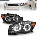 ANZO 2005-2010 Scion Tc Projector Headlights w/ Halo Black (CCFL)-1