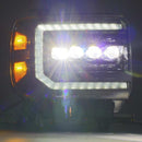AlphaRex 14-18 GMC Sierra NOVA LED Proj Headlights Plnk Style Alpha Blk w/Activ Light/Seq Signal/DRL-6