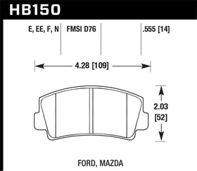 Hawk 79-84 Mazda B2000 / 70-74 RX-2 / 74-78 RX-4 / 79-85 RX-7 Blue 9012 Front Race Brake Pads - 0