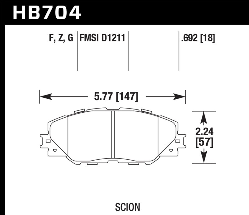 Hawk 06-16 Toyota RAV4 HPS 5.0 Front Brake Pads - 0