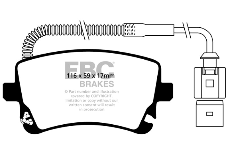 EBC 09-11 Audi A6 Quattro 3.0 Supercharged Redstuff Rear Brake Pads - 0