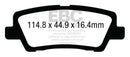 EBC 12+ Cadillac ATS 2.0 Turbo Redstuff Rear Brake Pads-1