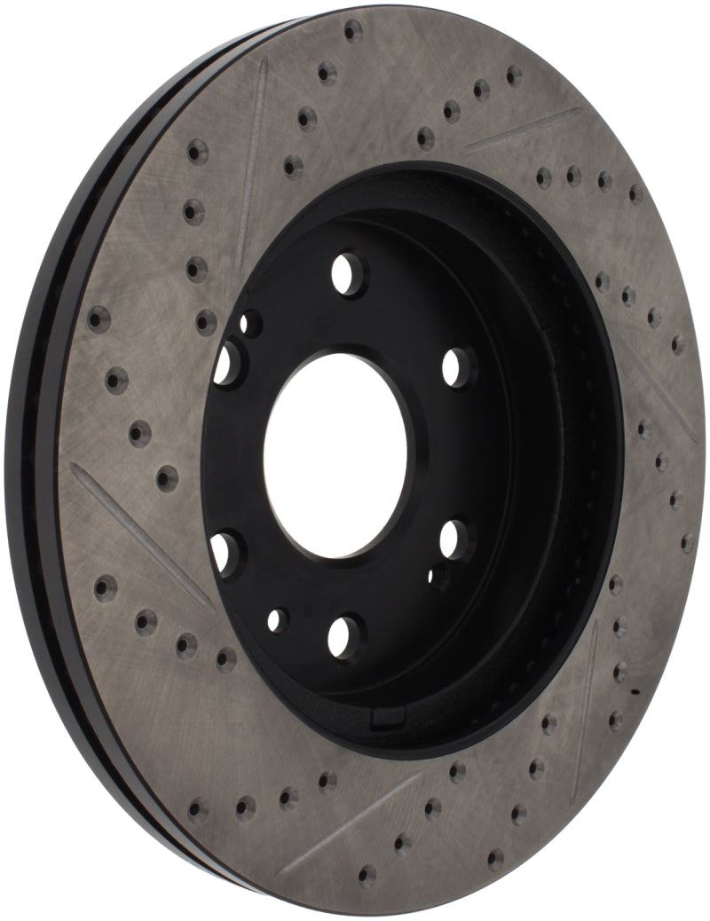 StopTech 05-10 GMC Sierra 1500 (w Rear Drum) / 07-09 GMC Yukon Front Left Slotted & Drilled Rotor - 0