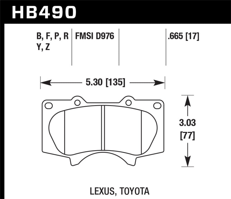 Hawk 2010-2014 Lexus GB460 HPS 5.0 Front Brake Pads - 0