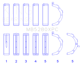 King Engine Bearings Ford 4.6L/5.4L V8 SOHC Performance Coated Main Bearing Set - Size STD
