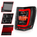 ANZO 1999-2004 Jeep Grand Cherokee LED Tail Lights w/ Light Bar Black Housing Clear Lens-5