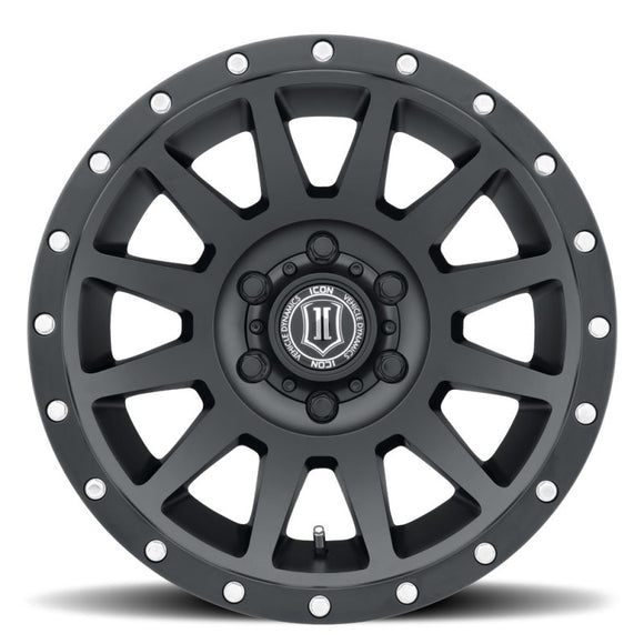 ICON Compression 17x8.5 6x5.5 0mm Offset 4.75in BS 106.1mm Bore Satin Black Wheel