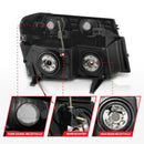 ANZO 04-12 GM Colorado/Canyon/I-Series Crystal Headlights - w/ Light Bar Black Housing 4pcs-11