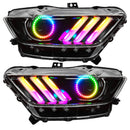 Oracle 15-17 Ford Mustang Dynamic RGB+A Pre-Assembled Headlights - Black Edition - ColorSHIFT-20
