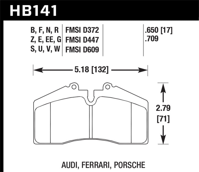 Hawk 94-96 Ferrari 456GT Rear / 91-94 Porsche 911 Rear / 94-98 Porsche 911 Front / 86-91 Porsche 928 - 0