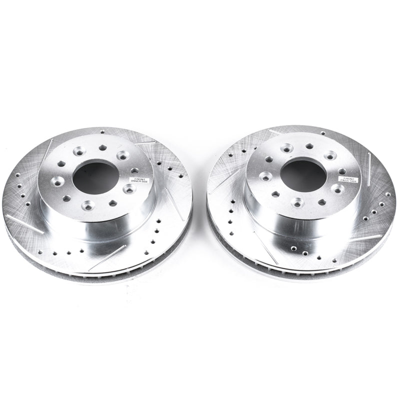 Power Stop 63-82 Chevrolet Corvette Front Evolution Drilled & Slotted Rotors - Pair - 0