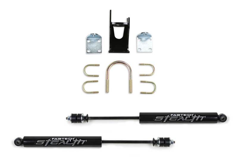 Fabtech 05-21 Ford F250/350 4WD Dual Stealth Steering Stabilizer Kit - Opposing Style - 0