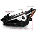 ANZO Projector Headlights With Halo Black w/Amber 14-17 Mazda 3-7