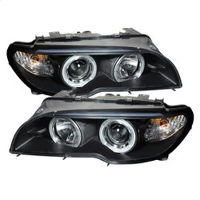 Spyder BMW E46 3-Series 04-06 2 DR Projector Halogen Model- LED Halo Blk PRO-YD-BMWE4604-2DR-HL-BK - 0