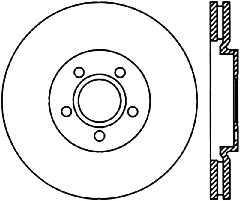 StopTech 03-09 Chrysler PTCruiser Tur / 03-05 Dodge Neon SRT-4 Front Left Slotted & Drilled Rotor - 0