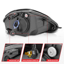 ANZO 2000-2005 Mitsubishi Eclipse Projector Headlights w/ Halo Black-9