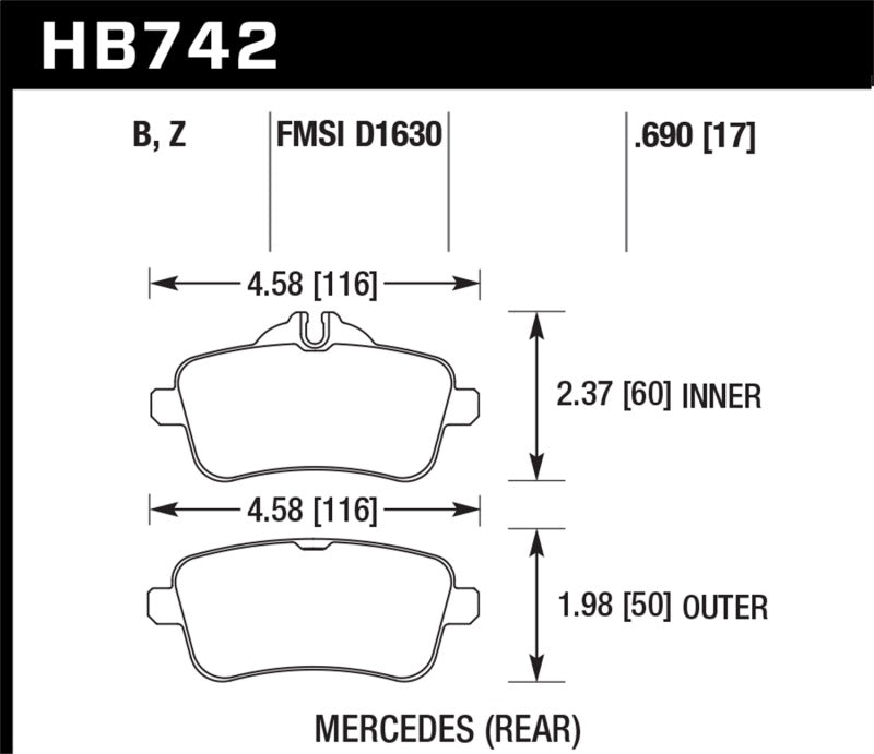 Hawk 12-15 Mercedes-Benz ML350/550 HPS 5.0 Rear Brake Pads - 0