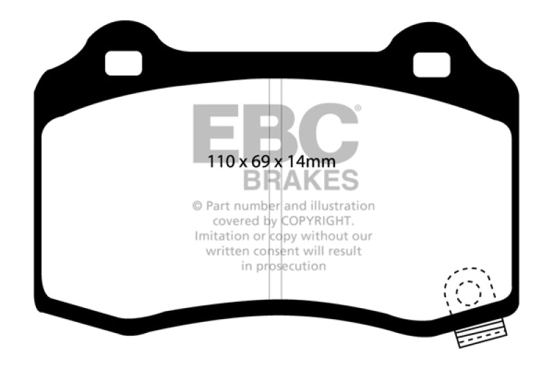 EBC 15+ Cadillac CTS 3.6 Twin Turbo Redstuff Rear Brake Pads - 0