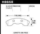 Hawk 06-13 Chevrolet Corvette Z06 DTC-60 Race Front Brake Pads (One Piece)-2