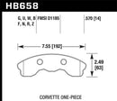 Hawk 10-11 Chevy Corvette Grand Sport / 06-08 Corvette Z06 (1 piece) Front DTC-70 Race Brake Pads-3