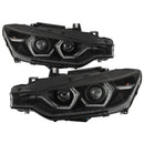 Spyder 12-14 BMW F30 3 Series 4DR Projector Headlights - Black PRO-YD-BMWF3012-AFSHID-BK-1