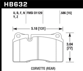 Hawk 06-10 VW Touareg Front / 09-11 Corvette Z06/ZR-1 (w/Carbon Ceramic Brake Package and Iron rotor - 0