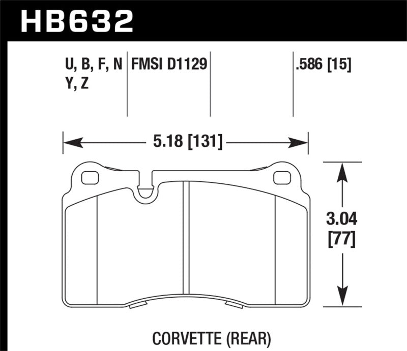 Hawk 06-10 VW Touareg Front / 09-11 Corvette Z06/ZR-1 (w/Carbon Ceramic Brake Package and Iron rotor - 0