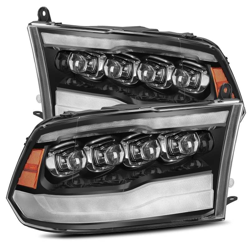 AlphaRex 09-18 Dodge Ram 1500HD NOVA LED Projector Headlights Plank Style Design Gloss Black w/DRL - 0