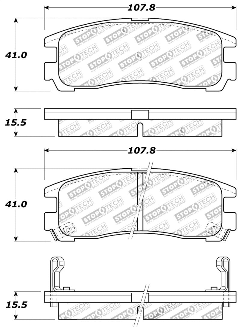 StopTech Performance 4/89-99 Mitsubishi Eclipse GST Rear Brake Pads - 0