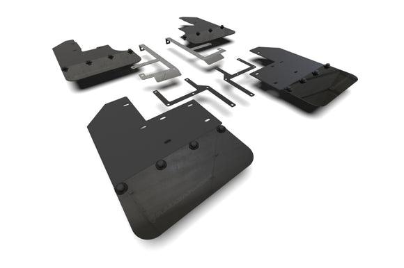 Rally Armor 19-25 Jeep JT Gladiator (Mojave/Rubicon) Black Mud Flap w/Metallic Black Logo