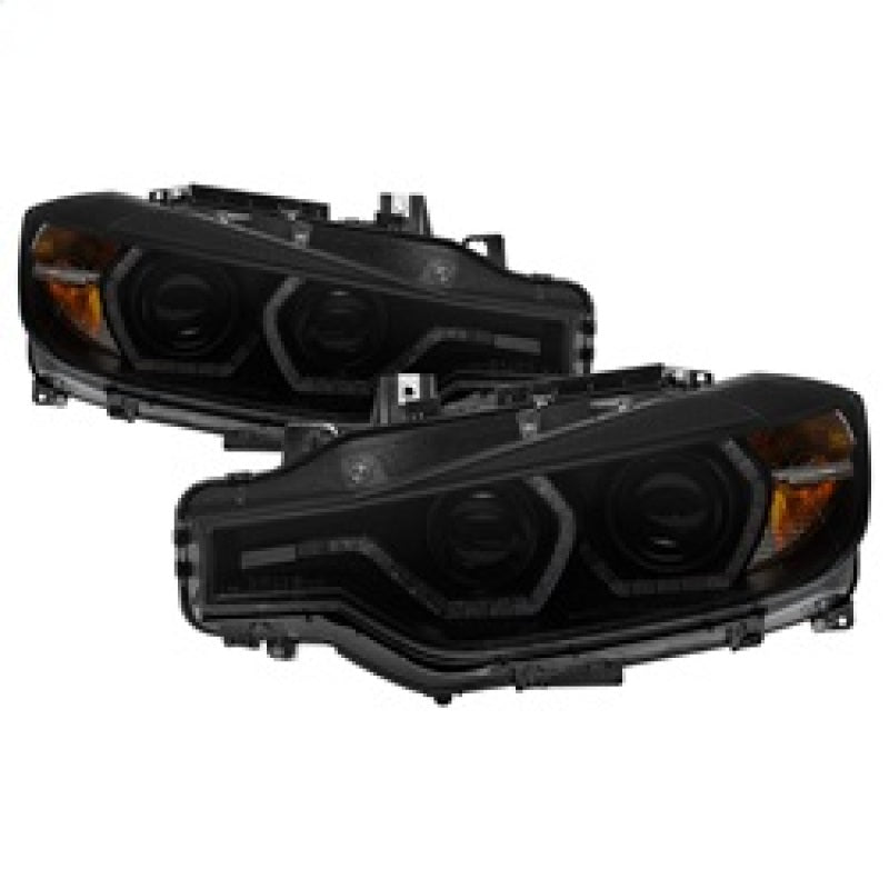 Spyder 12-14 BMW F30 3 Series 4DR Projector Headlights - LED DRL - Blk Smoke PRO-YD-BMWF3012-DRL-BSM - 0