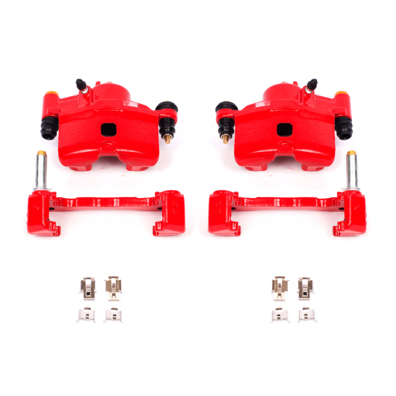 Power Stop 90-00 Honda Civic Front Red Calipers w/Brackets - Pair - 0