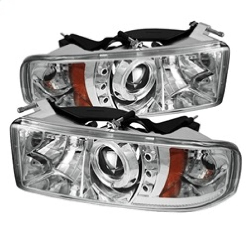 Spyder Dodge Ram 1500 94-01 94-02 Projector Headlights LED Halo LED Chrm PRO-YD-DR94-HL-AM-C - 0