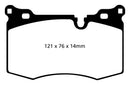 EBC 09-14 Mini Hardtop 1.6 Turbo J.C Works Yellowstuff Front Brake Pads-10