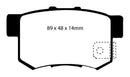 EBC 97 Acura CL 2.2 Redstuff Rear Brake Pads-2