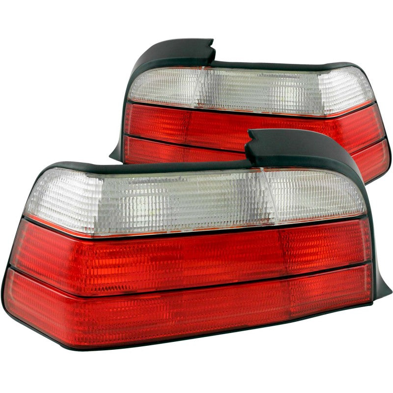 ANZO 1992-1998 BMW 3 Series E36 Coupe/Convertable Taillights Red/Clear - 0