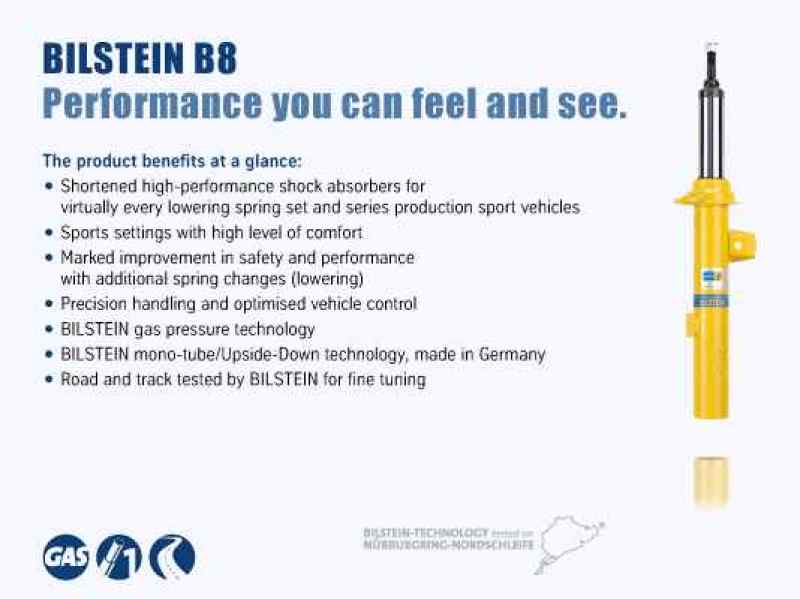 Bilstein B8 Performance Plus 11-16 Ford Fiesta L4 1.6L Front Right Monotube Shock - 0