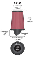 K&N Universal Rubber Filter Round Tapered 3in Base OD x 2in Top OD x 4in H - 73-78 Honda ATC90-12