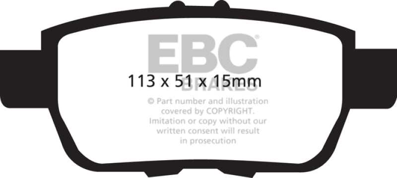 EBC 09-14 Acura TL 3.5 Redstuff Rear Brake Pads - 0