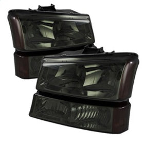 xTune Chevy Silverado 2500HD 03-06 Crystal Headlights w/ Amber Lights Smoke HD-JH-CSIL03-AM-SM-SET